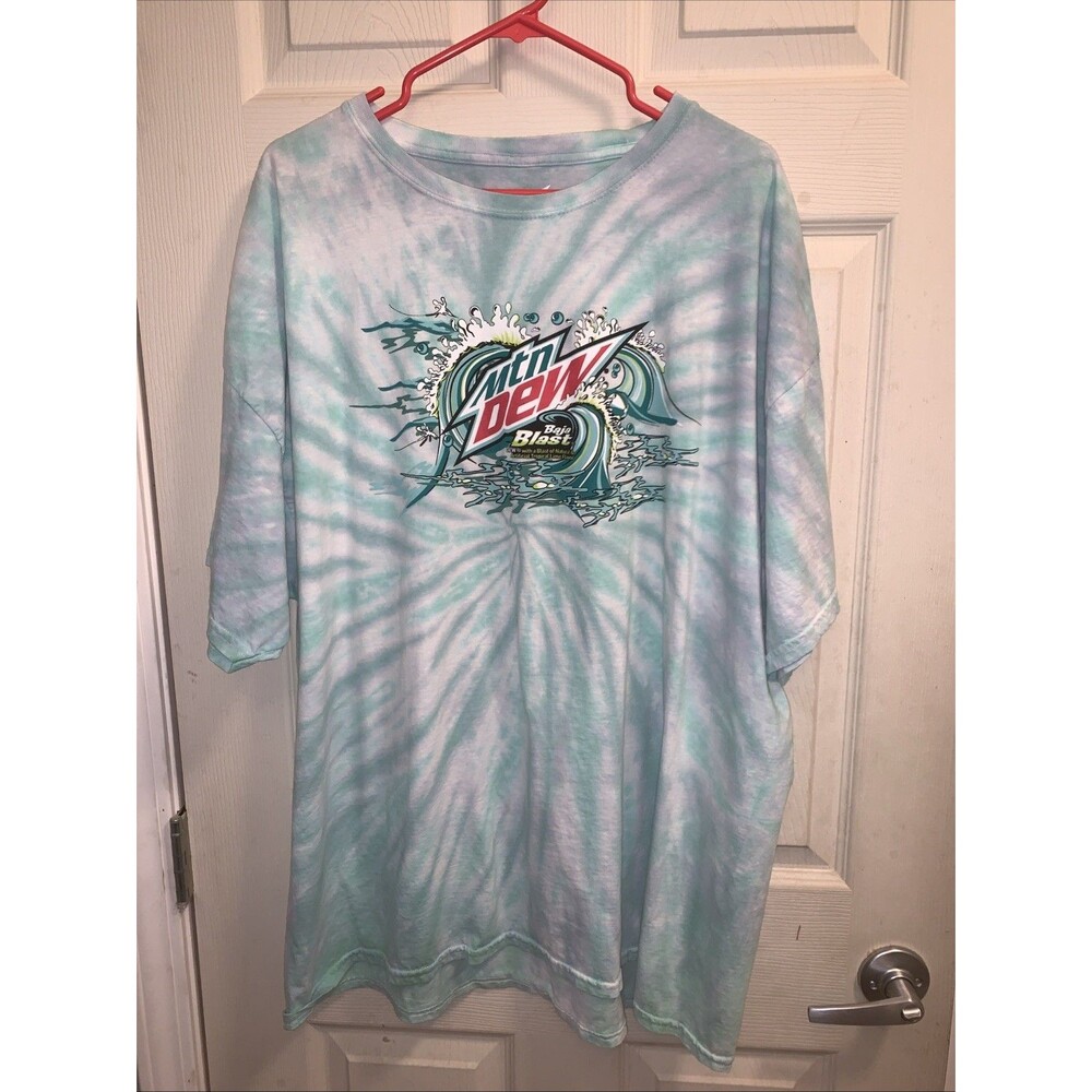 Rare Tie Dye Baja Blast Mtn Dew Soda Promo Shirt Sz 2XL Y2K